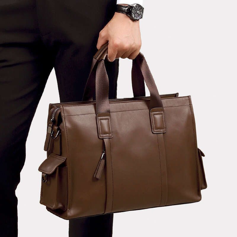 Luxury Bag Designer Genuine Leather Simple Casual Briefcase Top Layer Cowhide Laptop Bag Large Capacity Crossbody Men S Handbag
