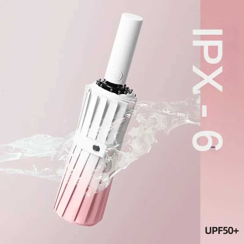 20 Bone Automatic Gradient Color Umbrella for Men Women Large 3 Fold WindproofWaterproof Sunshade Sun UV Protection UmbrellasM251122