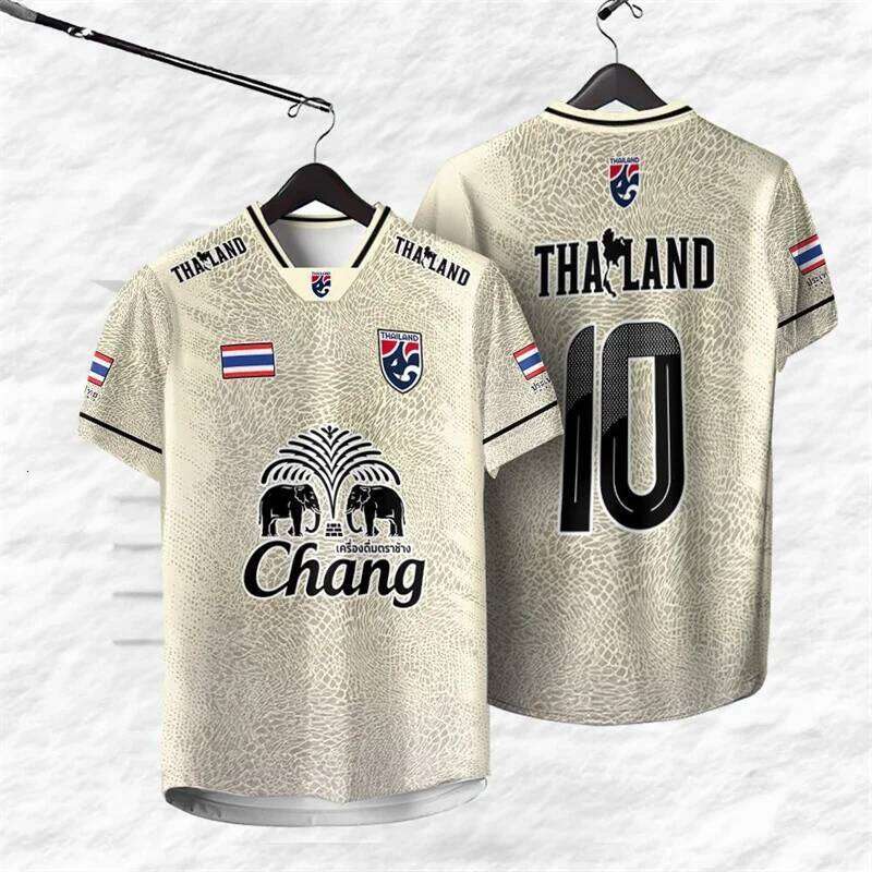 Thailand Number 10 Jersey T-shirt For Men Elephant Print Graphic Short Sleeve Sport T Shirt Outdoor Summer Daily Breathable Tee