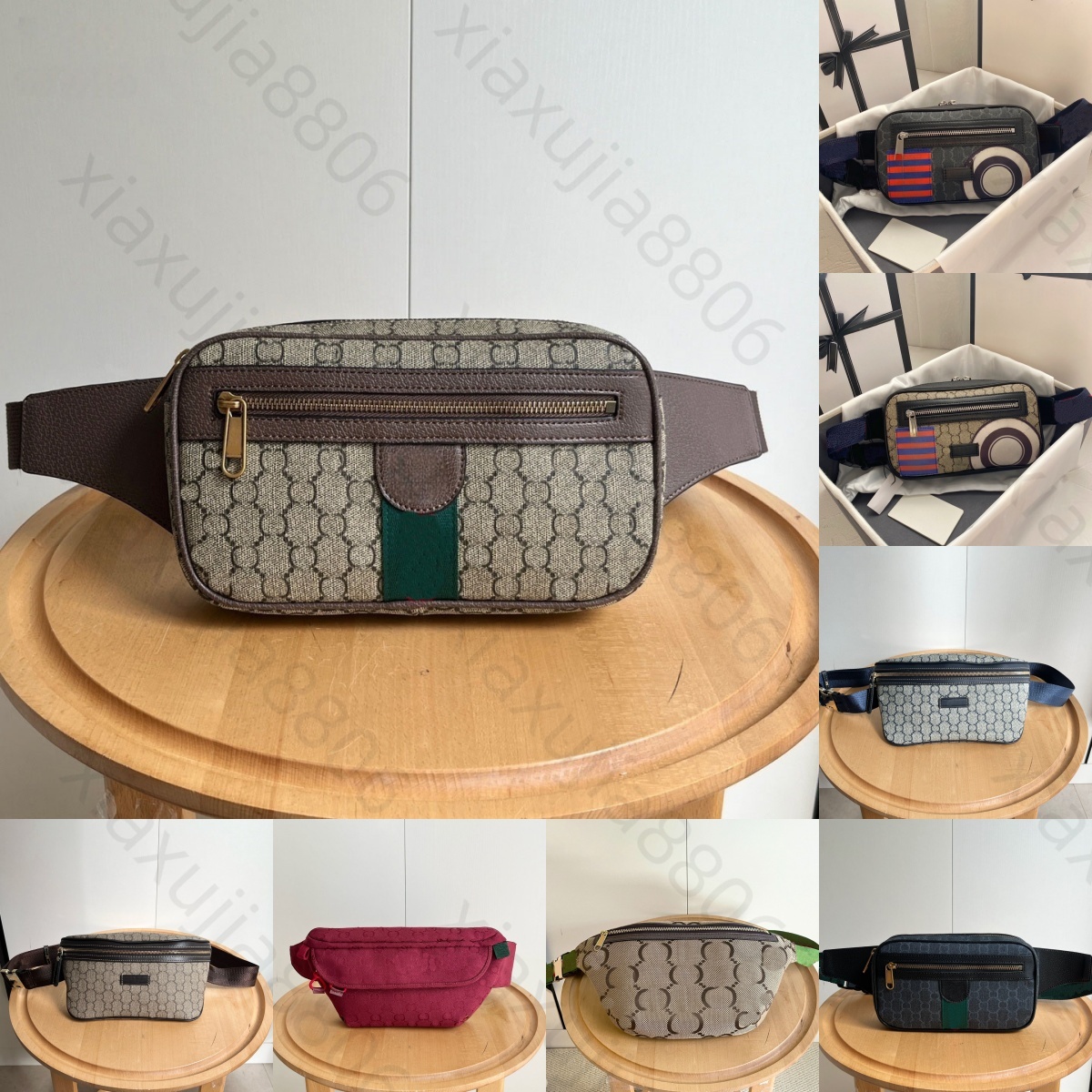 2025 Designer appearance level temperament sports chest bag high-grade lychee print crossbody bag preppy fashion waist pack for men and women