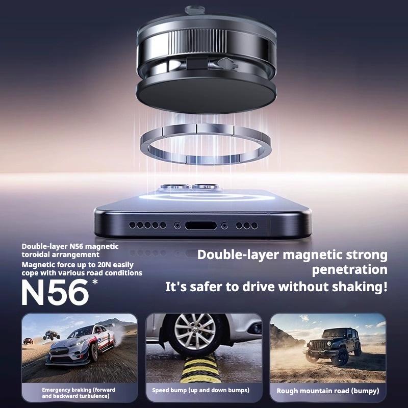 Vacuum suction cup mobile phone magnetic suction bracket 2025 new rotating universal adjustment multi-function car mobile phone holder