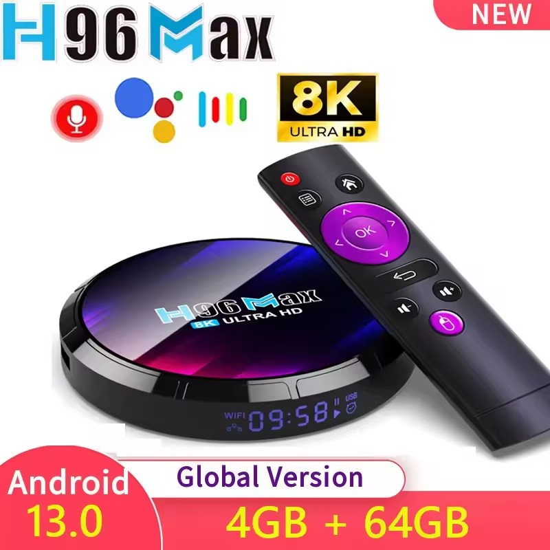H96 MAX RK3528 Smart TV Box Android 13 TVBox 4G 64G 32G WiFi6 5G Dual Wifi 4K 8K Google Voice Assistant Media Player Set Top Box