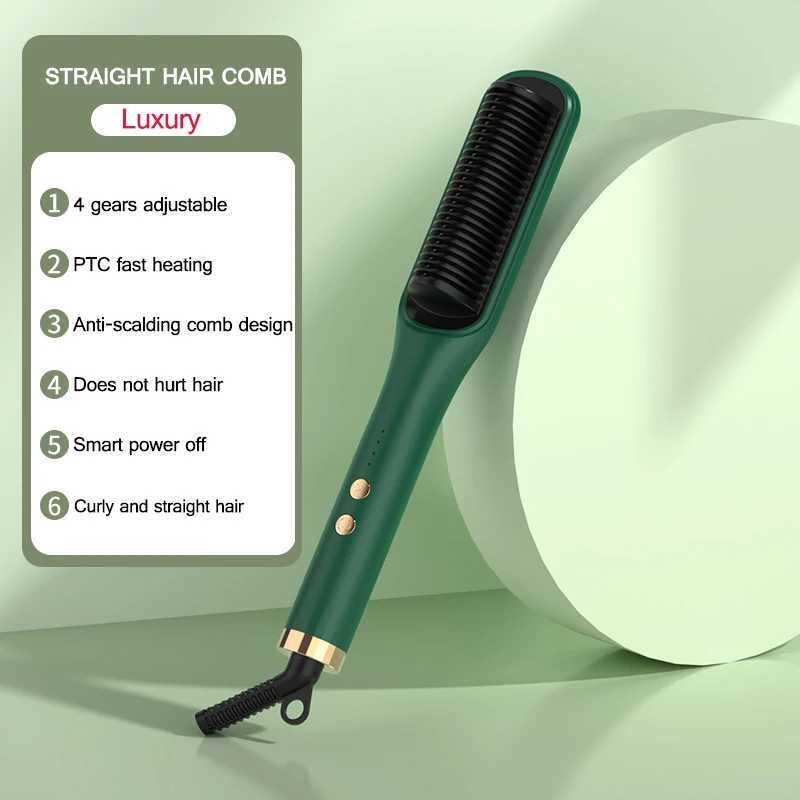 Hair Straightener Brush Fast Heating Hot Air Comb Portable Heated Brush StraightenerT251122