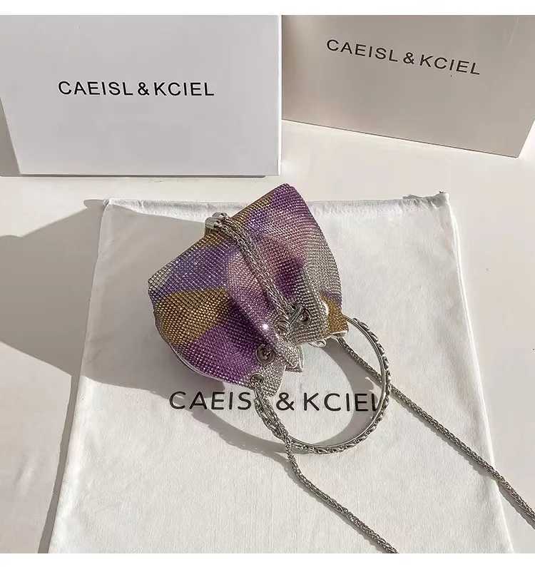 Luxury Designer Womens Handbag Crystal Shiny Rhinestones Diamond Evening Bag Wedding Party Clutch Purse Shoulder Crossbody Bag K251121