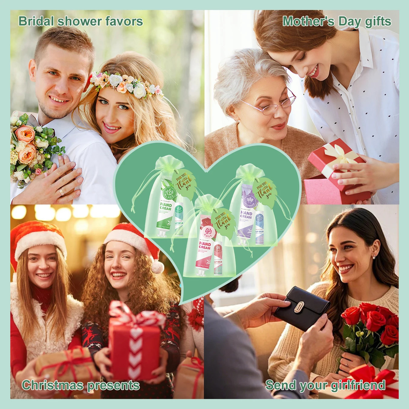 10 sets of assembled gift flavors hand cream and lipstick including gauze bags love cards 251103