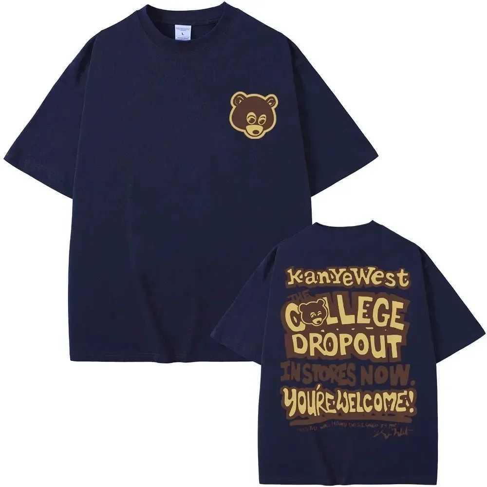Best Famous The College Dropout Graphics T-shirt Mens Hip Hop Rap Western Retro T-shirt Mens Casual T-shirtT250421