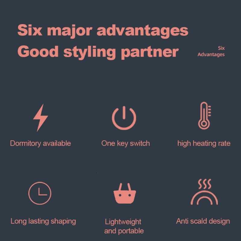 TCF-Dual-Purpose Hair Straightener Curling Iron Large Curling Iron Bangs Curling Iron Electric Plywood Ir EU PlugT251122