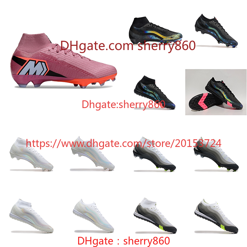 Mens Soccer shoes FG TF Cleats Football Boots outdoor scarpe calcio chuteiras Pink black