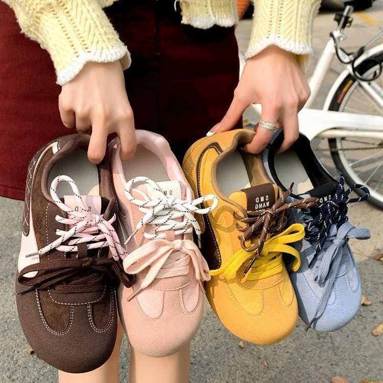 Female Head Ugly and Cute Round Head Single Shoe with Inner Height Enhancement German Training Shoes Spring Sports Leisure Versatile Red Single Shoe 2