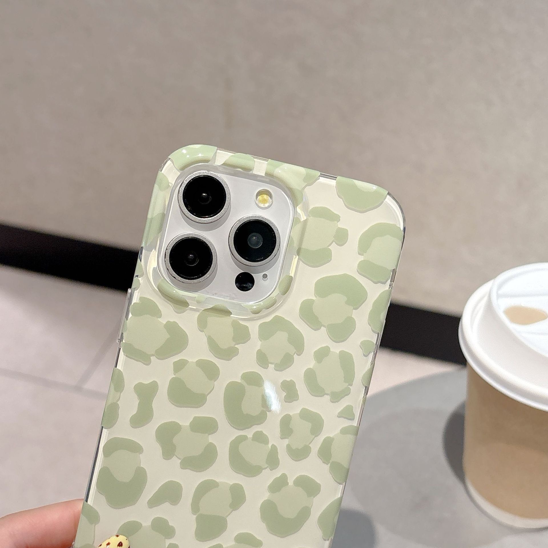 Pink Green Leopard Print Phone Case Compatible with iPhone 17 Pro Max, Fashionable Protective Case