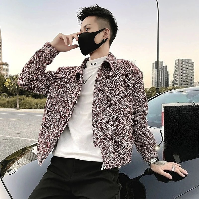 Mens Casual Stylish Short Jacket 2025 Arrival Autumn Winter Fashionable Turn Down Collar Outerwear 251104
