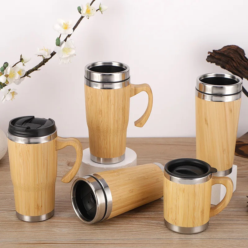 stampup Personalized bamboo thermal insulation Mup creative water bottle travel cup office 250422 W260226