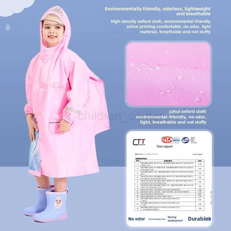 Disney Kids Raincoat Boys Girls Captain America Spider-Man Raincoat with Backpack A kindergarten child student school poncho W20250422