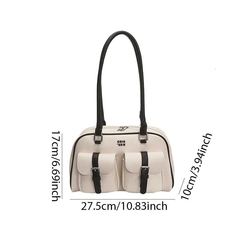 Leather Shoulder Bag for Women with Double Pockets Trendy Purse Shoulder Handbags Purses Casual Hobo Bags for DatesT251122