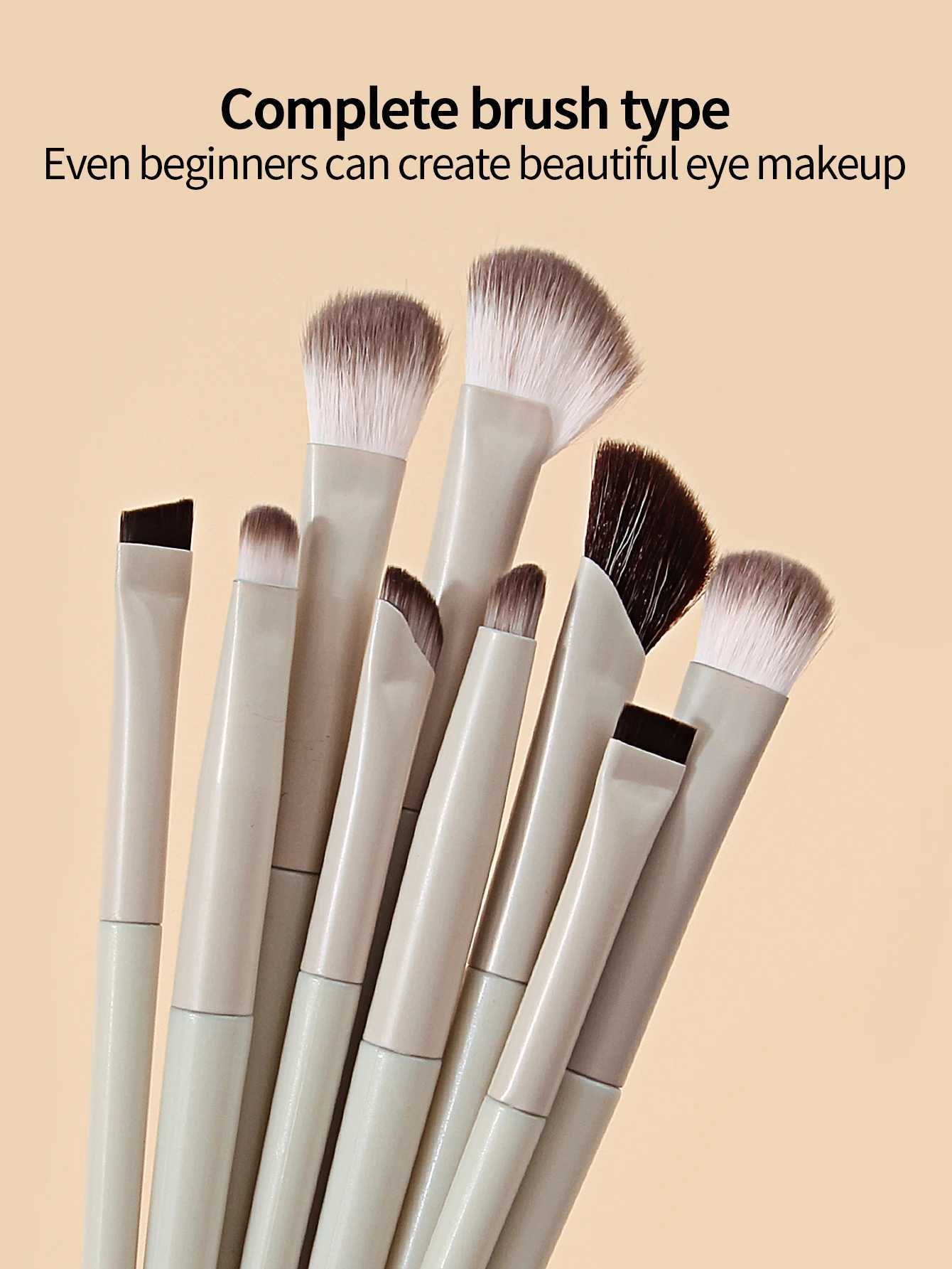 9-piece professional eye makeup brush set ultra-thin eyeliner brush Nose shadow highlight brush eye smudge brush set C251122