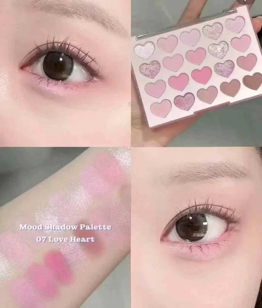 DIKALU Korean heart-shaped 20-color eyeshadow palette matte pearlescent pink purple Sweetheart GIRL party makeupT251122