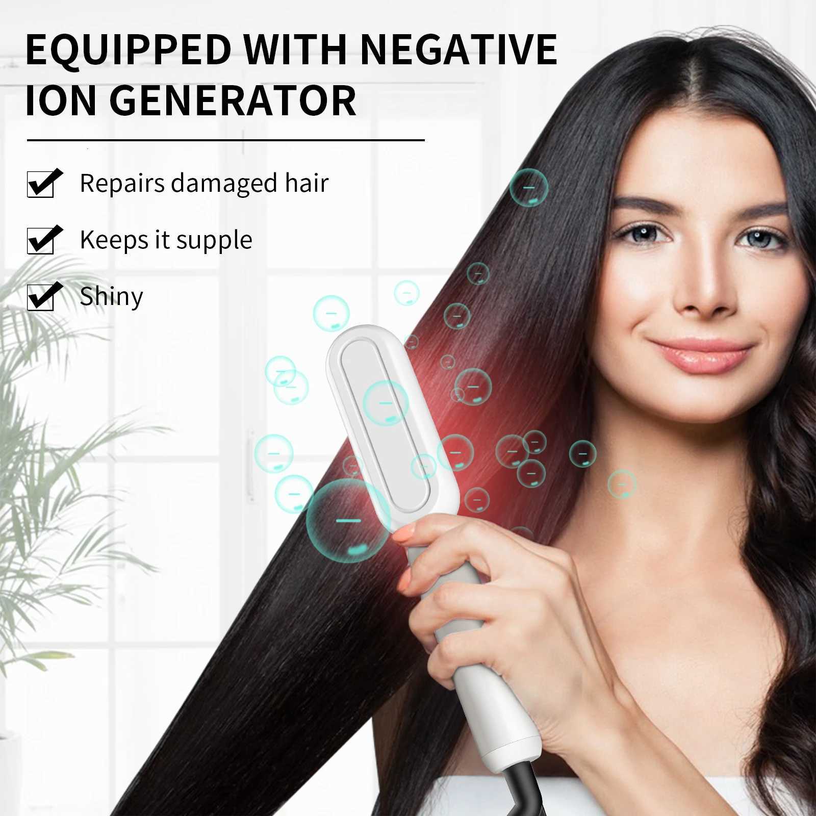 Portable Hair Straightening Comb With Temperature Control Quick Heat-up Anti Frizz Design Effortless Styling Brush Daily UseT251122