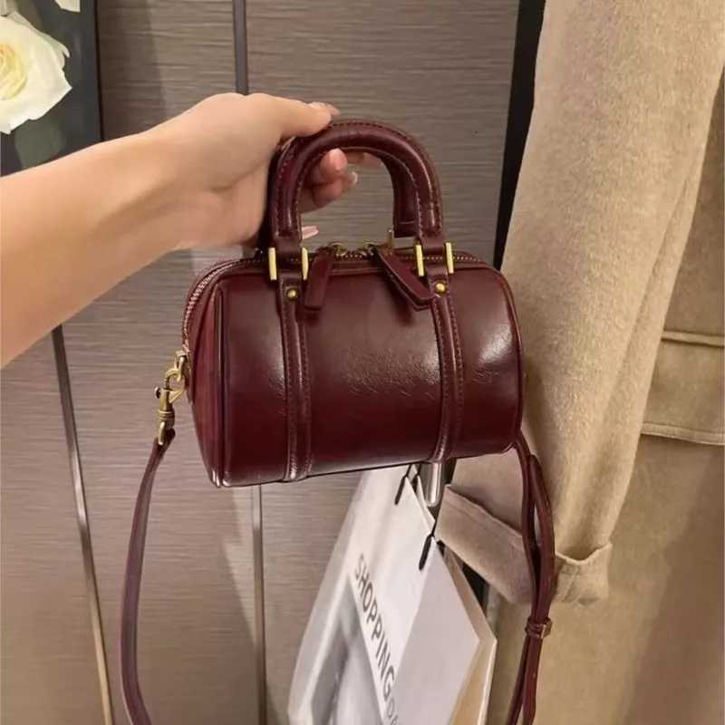 JIAERDI Retro Cylinder Pillow Handbag Women Soft Leather Large Capacity Shoulder Bags Ladies Premium Luxury Design Crossbody BagT251122