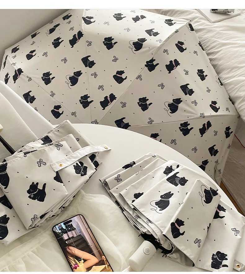 Sunshade folding umbrella outdoor product windproof and rainproof super cute cat automatic umbrella UV resistant adult umbreM251122