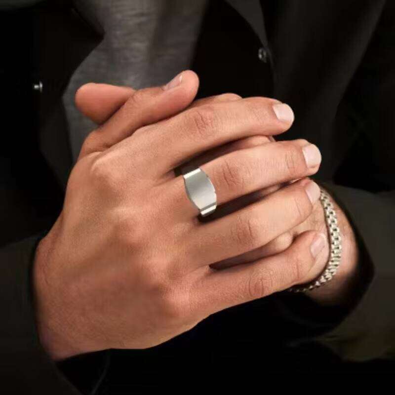 Pure Silver Premium Jewelry Logo Engraving Blank Signet Ring Men's New Arrival
