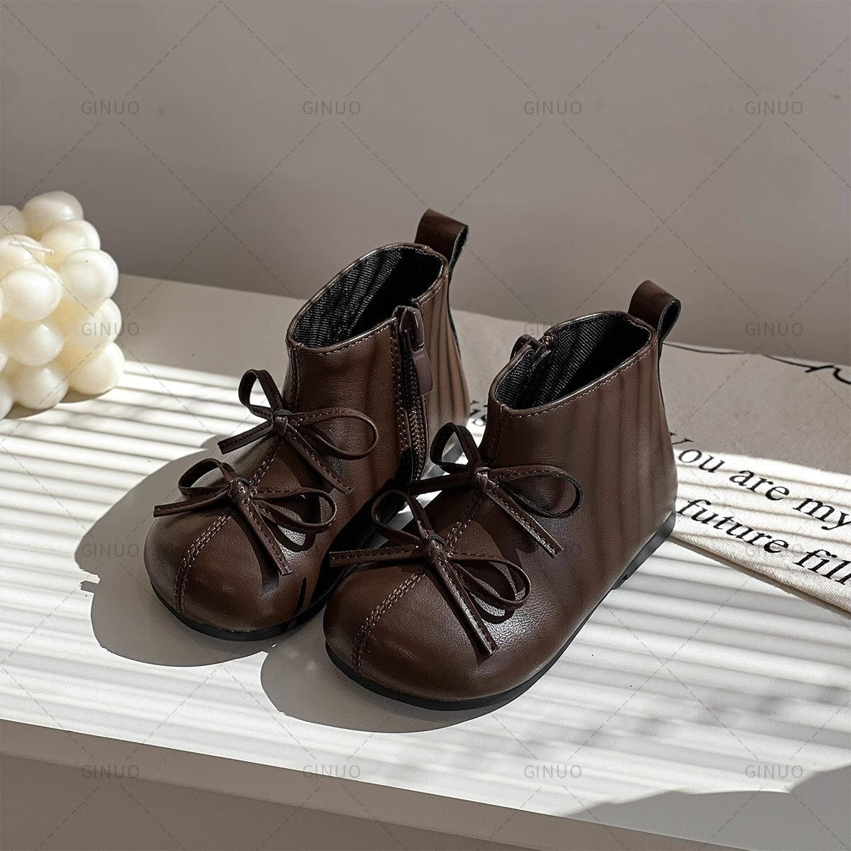 New designer shoes Girls Korean Style Retro Patchwork Children s Bow Martin Boots Autumn Winter New Girls Baby Short Boots