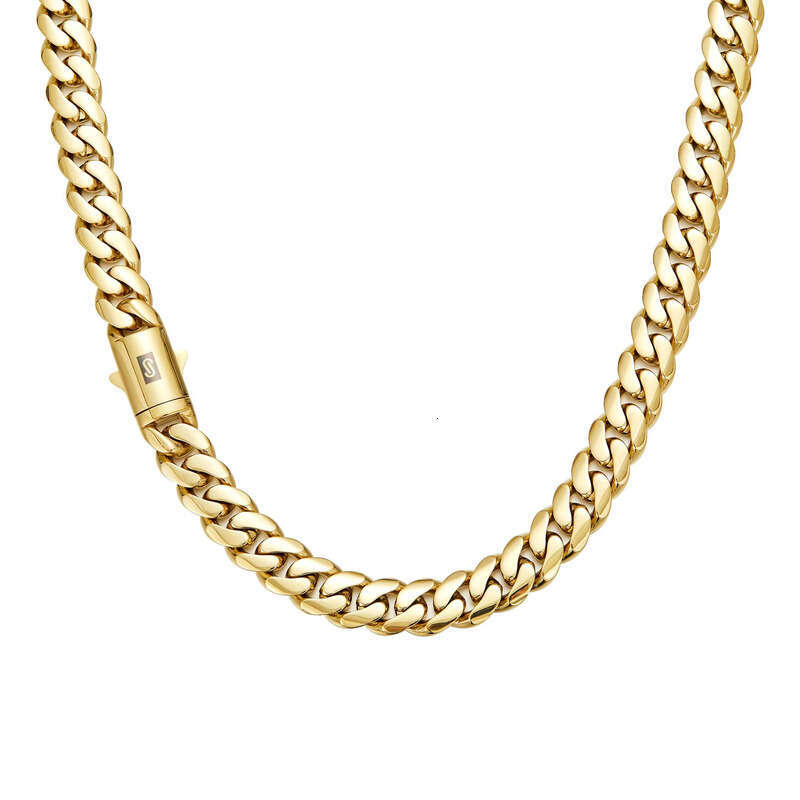 YYN 6-14mm Miami Bracelet Set 14K Gold sterling silver Hip Hop Style Monaco Cuban Men's Chain Necklace