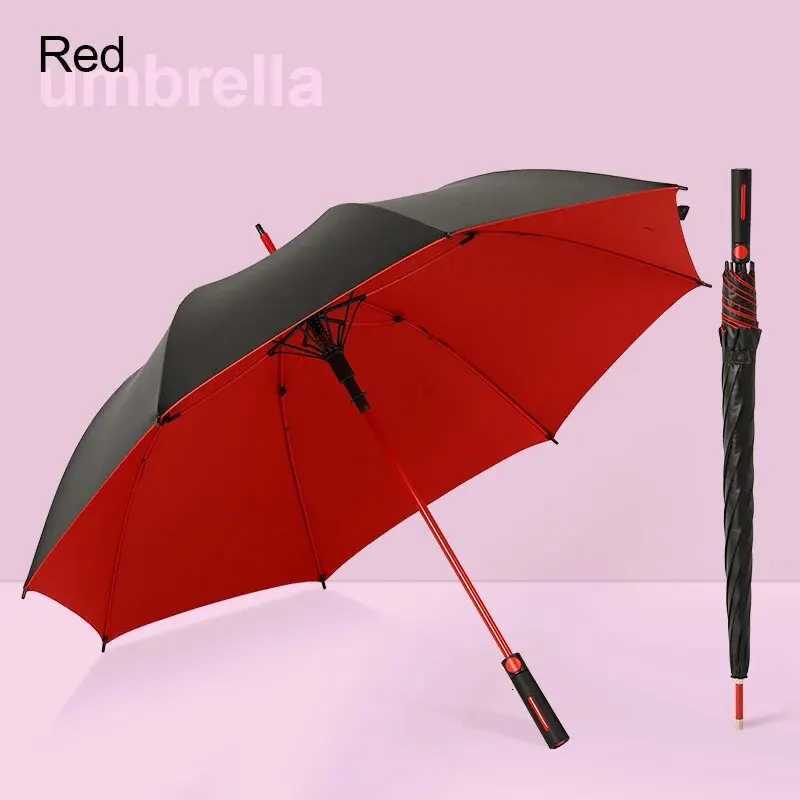 1Pc Large Umbrella Two-Color Sturdy Vinyl Umbrella Inside and Outside Large Wind-Resistant and Rain-Proof Business UmbrellaM251122