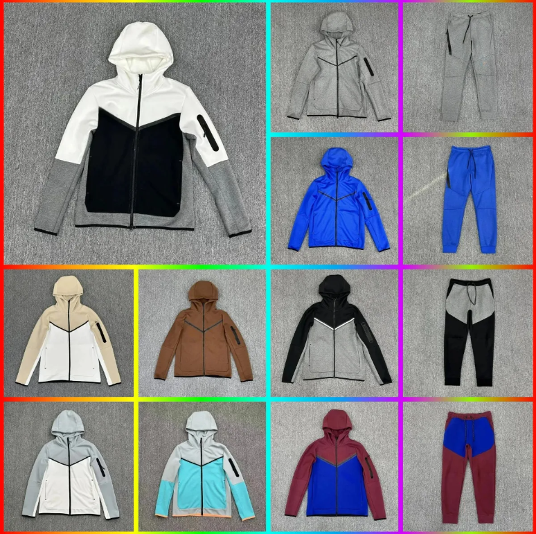 niketechfleece tracksuit tech fleece designer hoodies mens woman pants men full-zip hoodie sweatpants windrunner sportswear jacket reflective waist cord pocket A