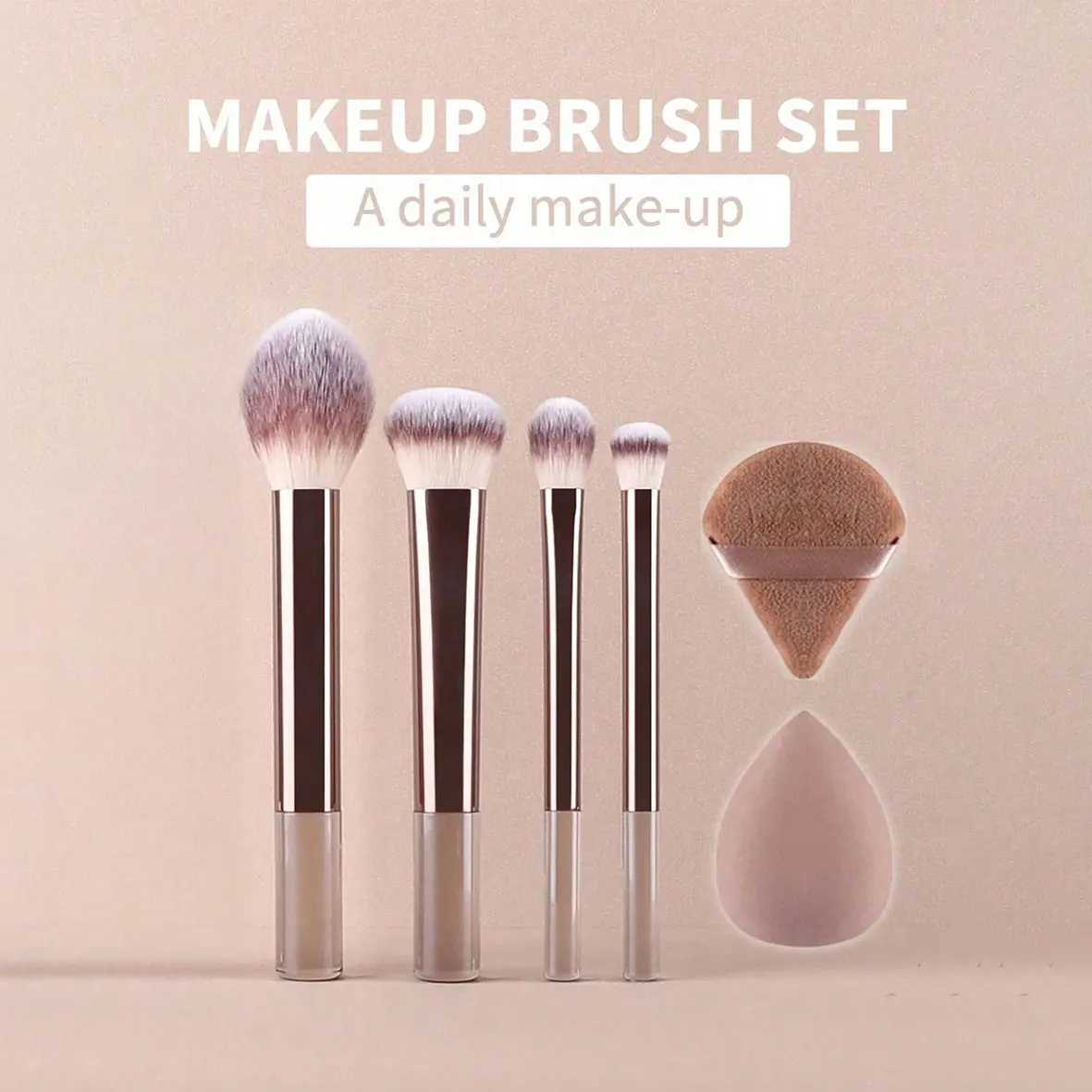 12pcs Professional Makeup Brush Set Incl Eyeshadow Powder Blush Brushes 2pcs Makeup Sponges 1pc Powder Puff Complete Trave C251122