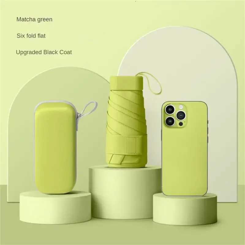 1pc Popular Multi-color Folding Portable Mini Pocket Umbrella Six-fold Umbrella Rainy And Sunny Dual-use UmbrellaM251122