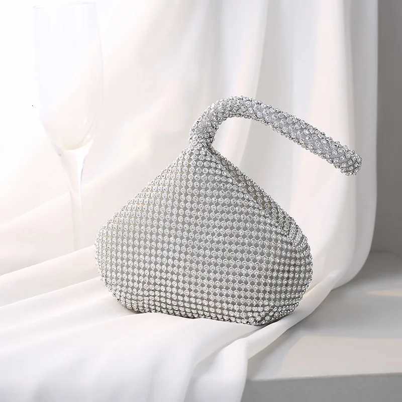 Pure Handmade Rhinestone Triangle Diamond Womens Sequins Handbag Banquet Bag Sehe Fashion K251121