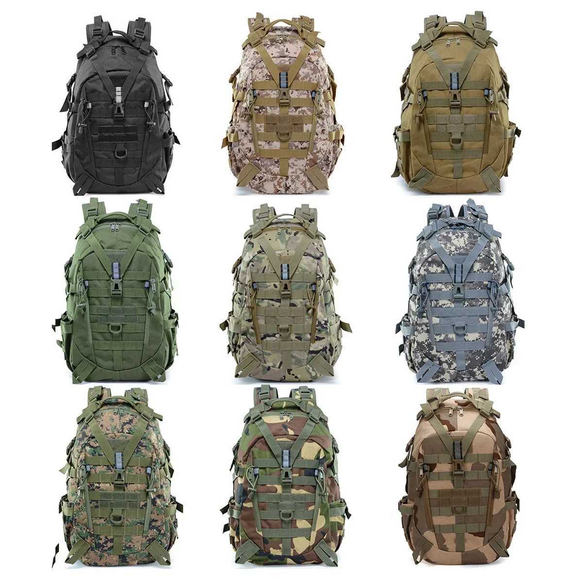 Tactical backpack large capacity sports bag Molle system glow bar hunting shooting bag hiking horseback riding RucksackC250421
