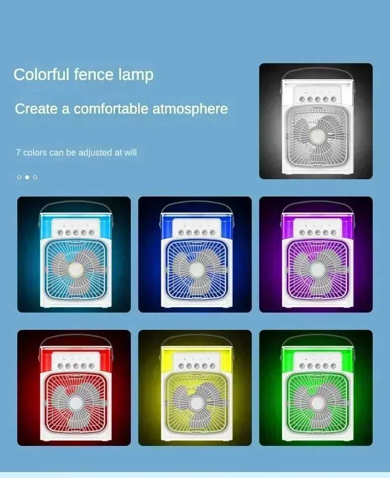 Portable humidifier fan AIr regulator household small air cooler water-cooled portable air conditioner suitable for Office 3-speed fanC250421
