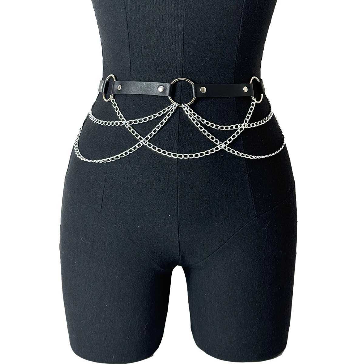 Women Sexy Leather Harness Belt Waist Chain Harness Fashion Waistband Accessory Leisure Punk Gothic Clothing Jewelry Belt J251122