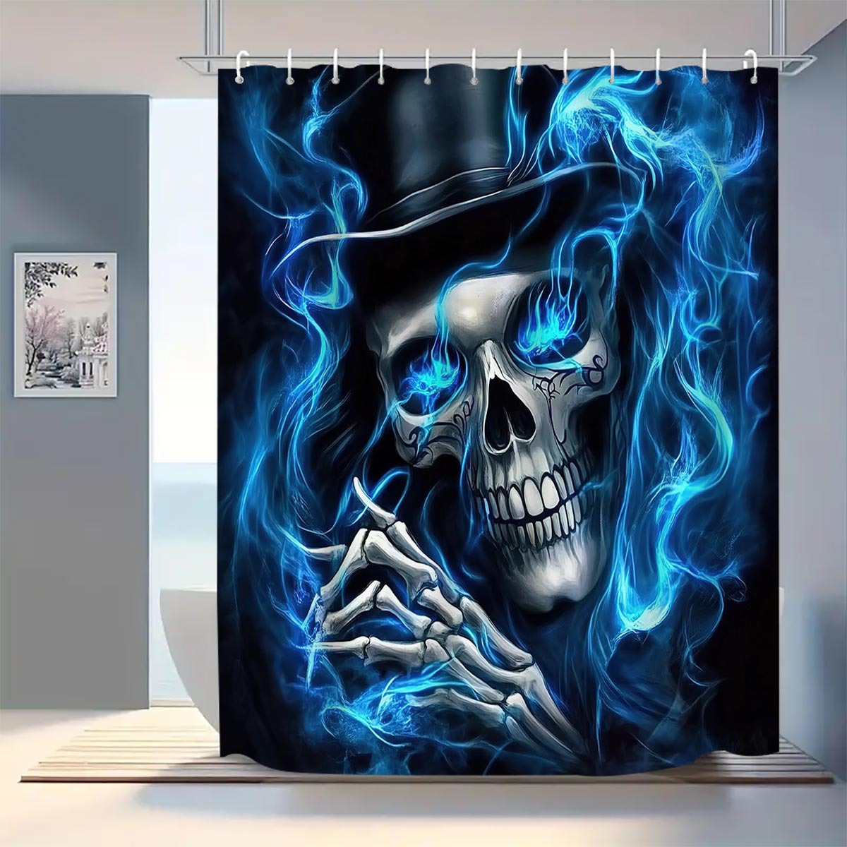 YL-37780 Checkered Waterproof Shower Curtain, Anti-mildew Bathroom Toilet Shower Separator Curtain