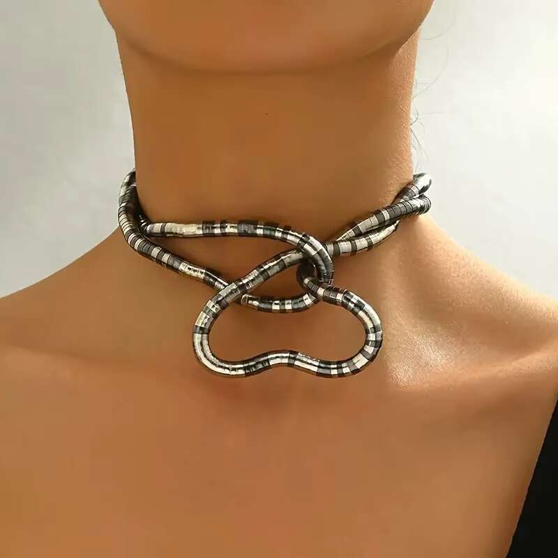 DHcollection Niche fashion casual curved winding adjustable dark style headless snake necklace for women