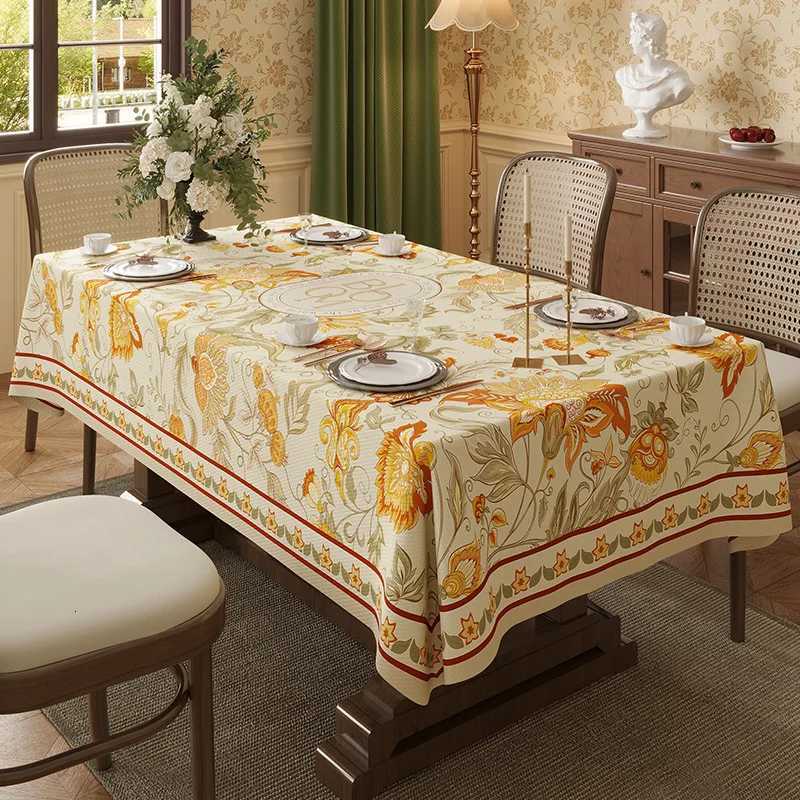 American rural tablecloth light luxury senior sense table cloth rectangular waterproof atmosphere feeling round table cloth C251122