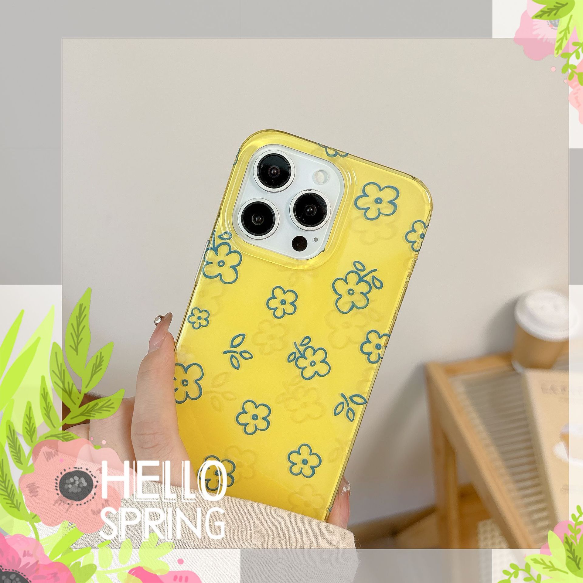 Minimalist Flower Phone Case Compatible iPhone 17/16 Pro Max Shockproof Protective Case iPhone 15/14/13 Pro