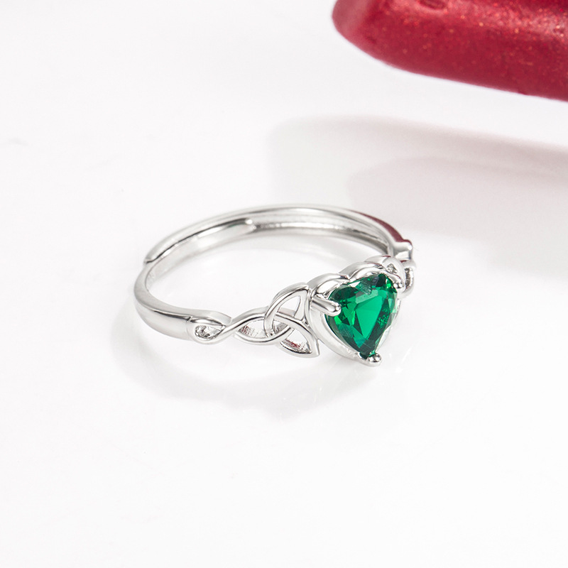 Multicolor Heart-shaped Emerald Zircon Ring High quality gold designer diamond ring rings designer for women engagement men love ring moissanite rings - view 3