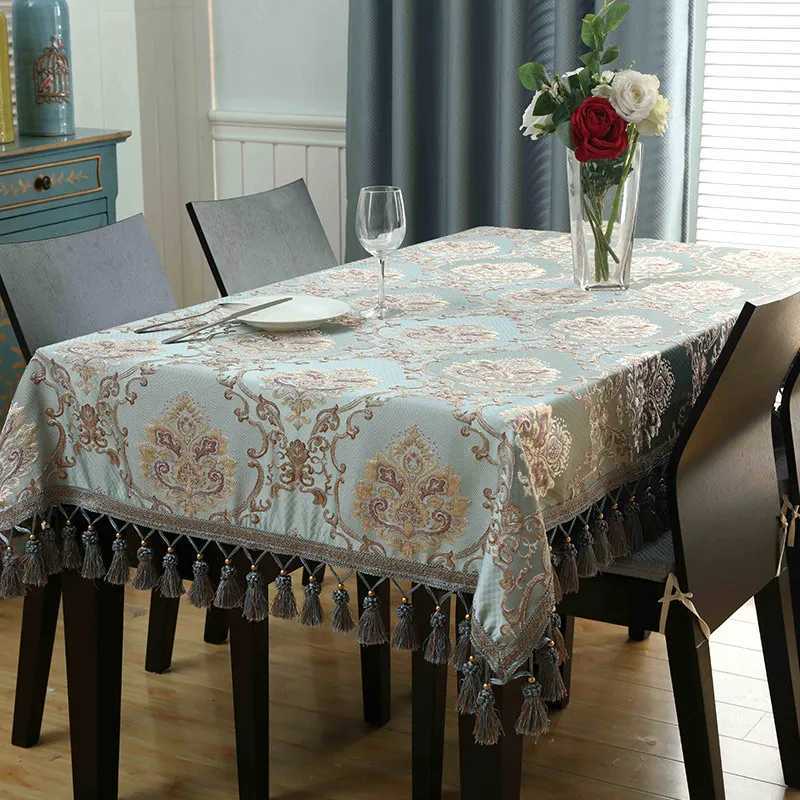 European Luxury Tassels Embroidered Tablecloth Rectangular Square Round Dining Coffee Table Cover Party Event Decor C251122