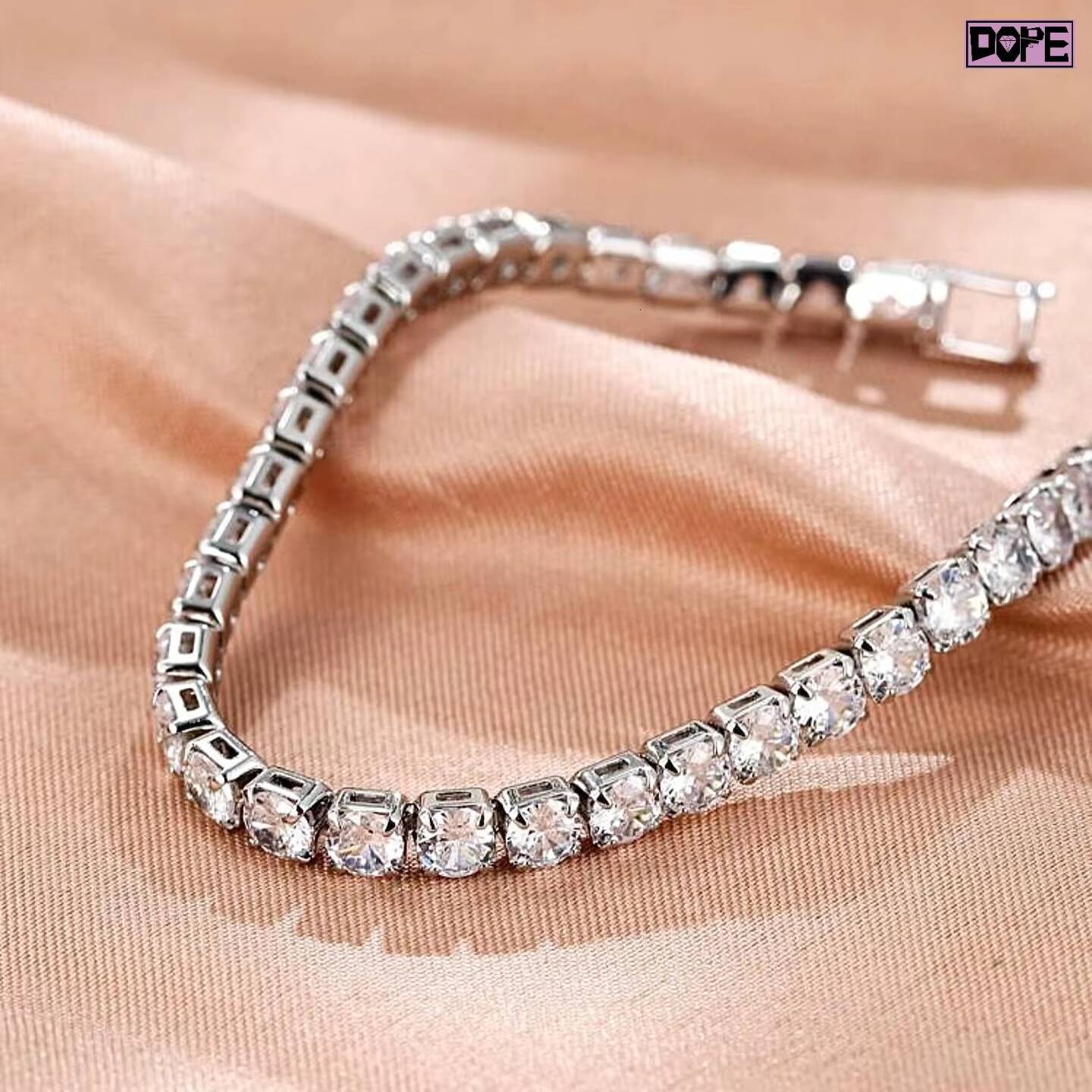 4mm Wholesale Tennis Bracelet Hiphop Iced Out Jewelry 925 Sterling Silver Claw Setting VVS Moissanite Tennis Bracelet
