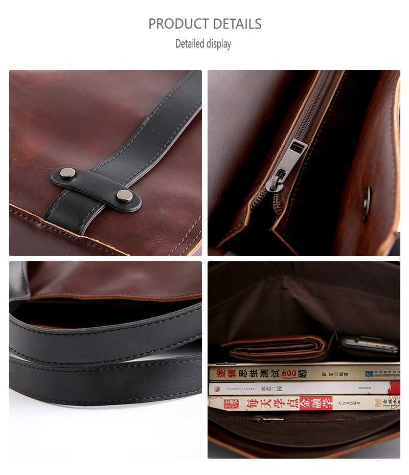 Discounted mens briefcase crazy horse leather business Boston bag luxury designer cross bag large capacity handbag W250422