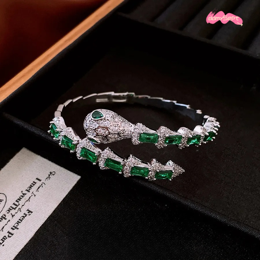 Brand Designer K Real Gold Plated Zircon Snake Shape Open Light Luxury High End Feel Bracelet Niche Versatile Jewelry Wholesale For Women H11.21 ddmys