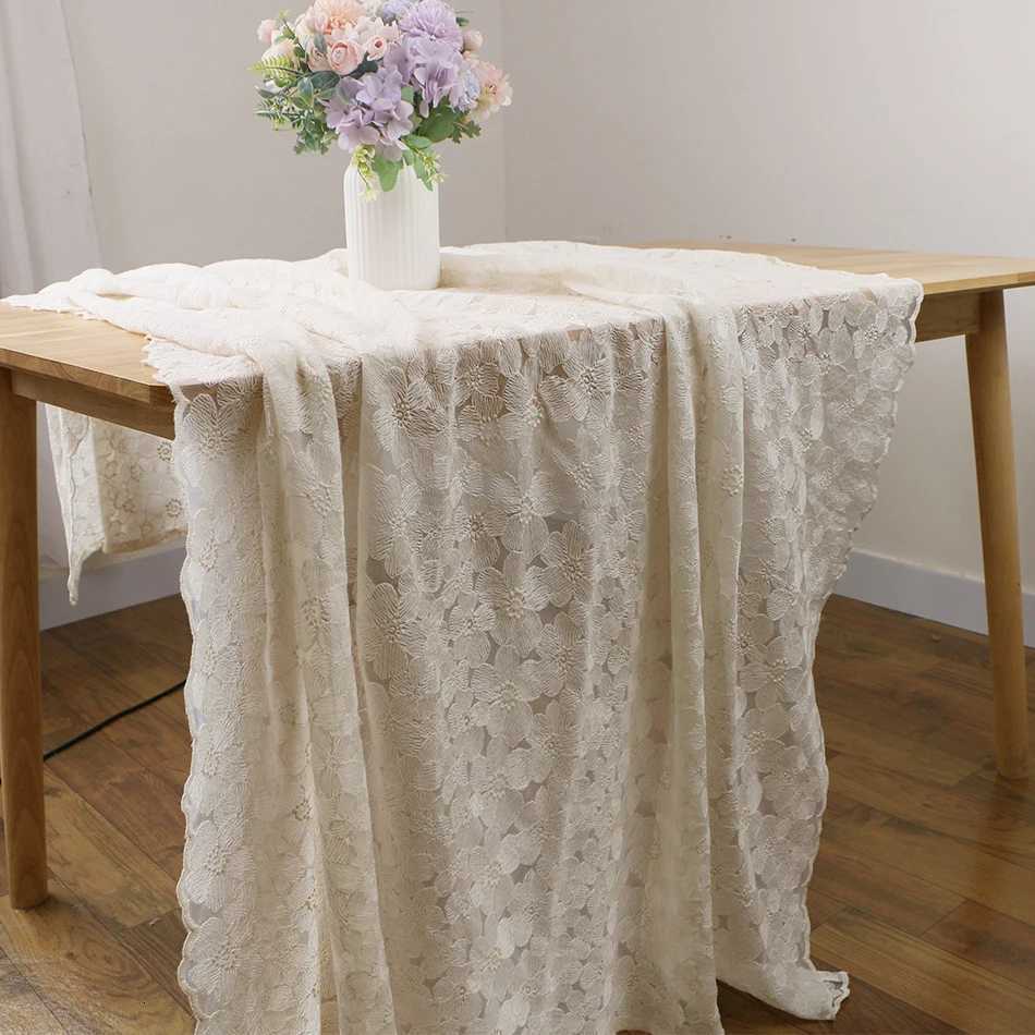 Lace Embroide TableclothThe White Embroidered Table CoverDecorative Table Cloth Cover for Coffee Table Desks C251122