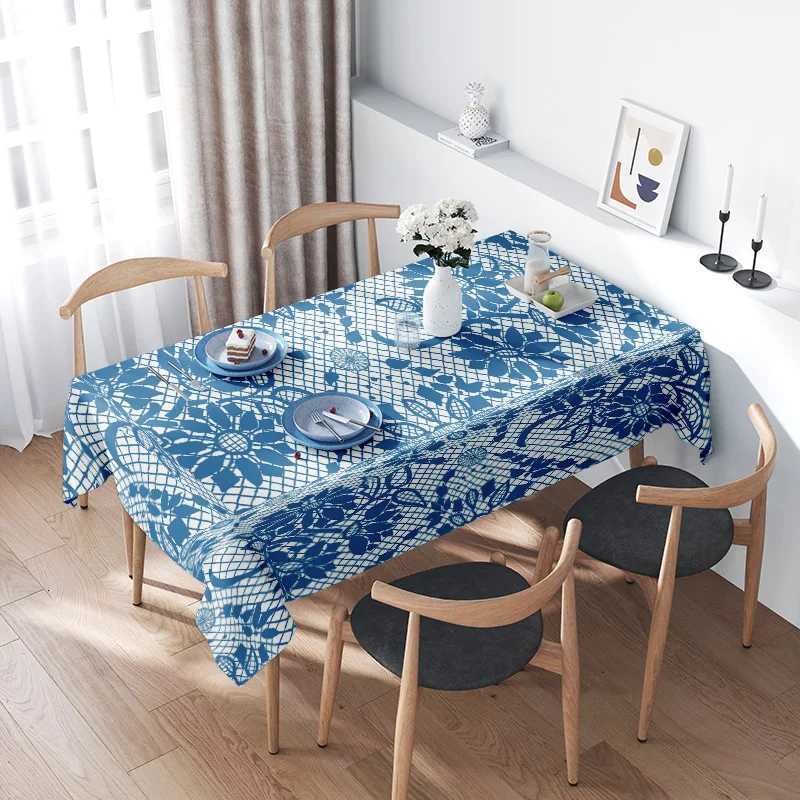 Waterproof Tablecloth Vintage Floral Dining Table Cover Washable Rectangle Table Linens for Kitchen Party Home Decor C251122