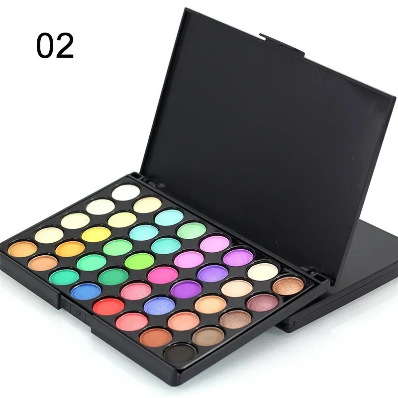 40 colors matte eye shadow tray makeup earth glitter waterproof durable add brush 250415