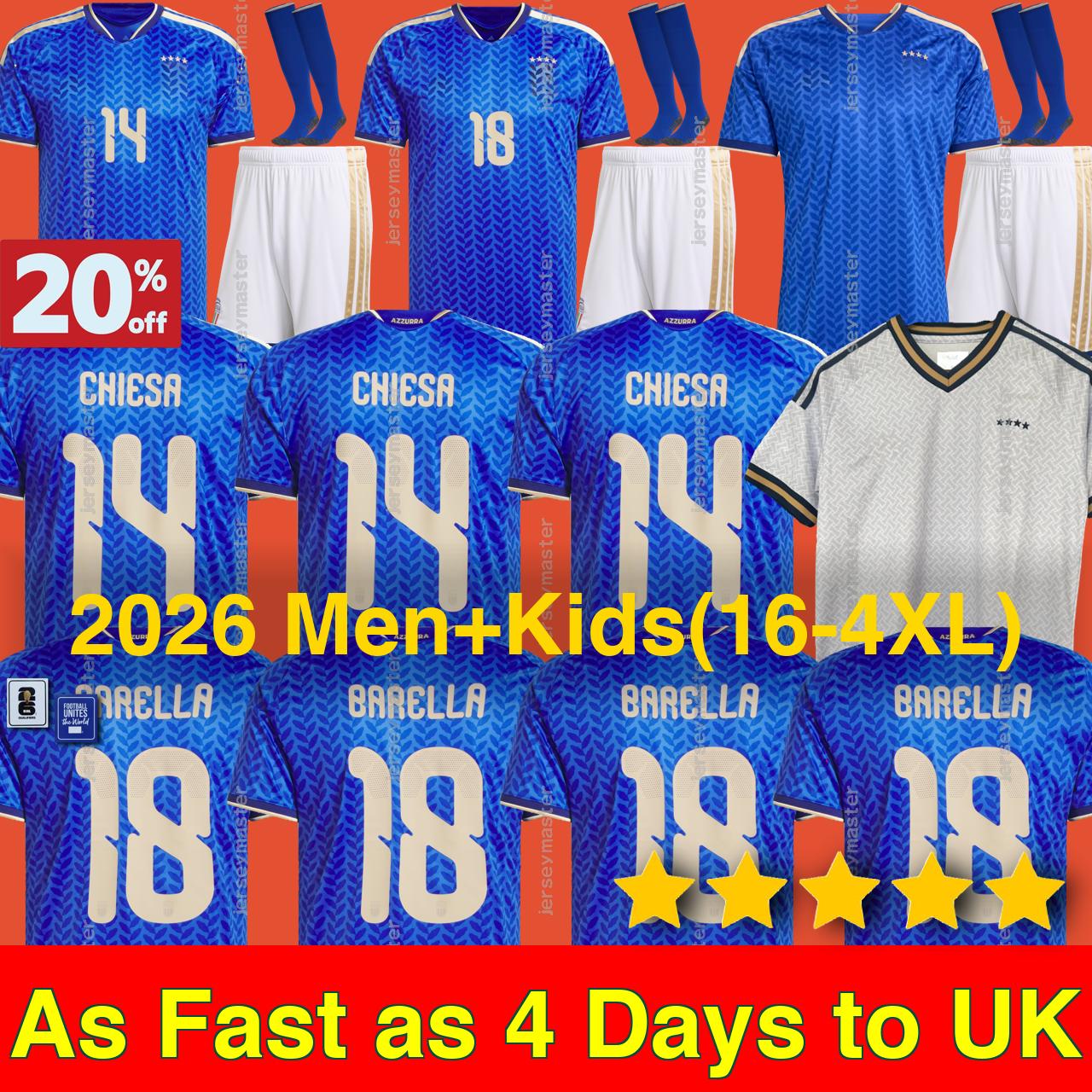 2026 World Cup Kit italy jersey soccer jerseys men kids football shirts away home BARELLA CHIESAS BASTONI DIMARCO FRATTESI SCAMACCA MANCINI PELLEGRINI RASPADORI 11