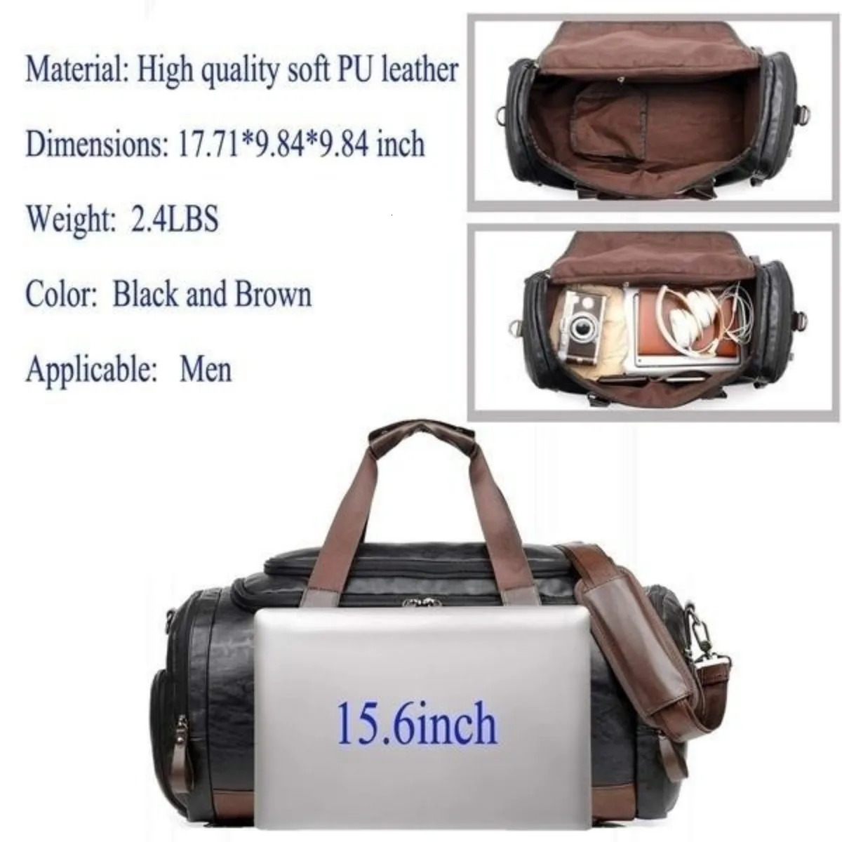Men High Quality Travel Weekender Bags Gym Bag Leather Overnight Duffel Bag Sports Luggage Tote Duffle for Men 250417