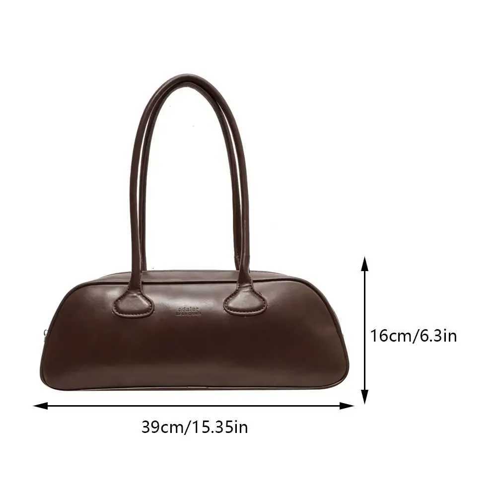 Retro Shoulder Bag PU Leather Women Boston Handbag Solid Color Simple Commute Armpit Purse High Quality Underarm Bag Ladies ToteT251122