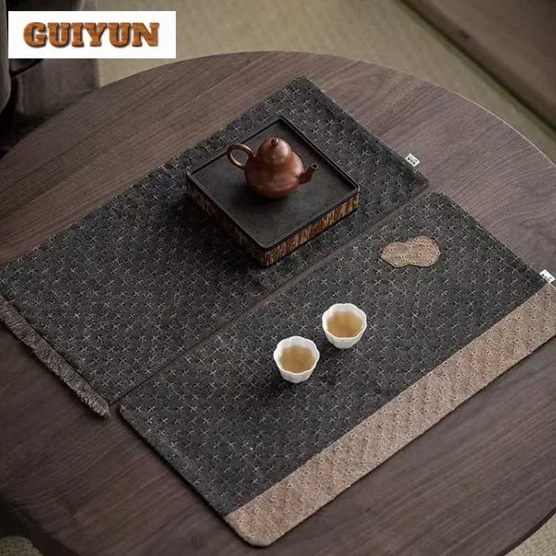 Fragrant Cloud Gauze Splicing Fabric Coasters Luxury Hot Pad For Coffee Cups Heat Insulation Placemats Chinese Tea Drinkware C251122